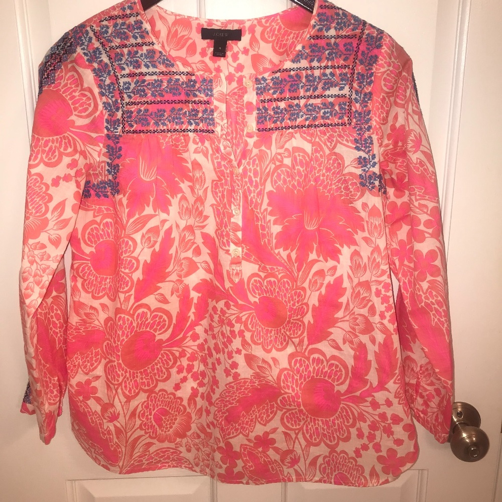 Like New!! J Crew Colorful Tunic Top Size 4
